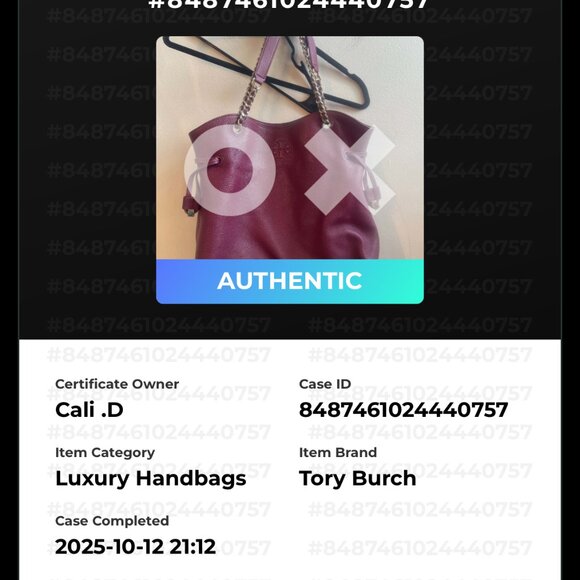 Tory Burch Thea Slouchy Chain Tote Bag Imperial Garnet - Picture 10 of 10